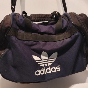 Vintage 90s Adidas Sports Equipment Duffle Bag Gym Bag Navy & Black
